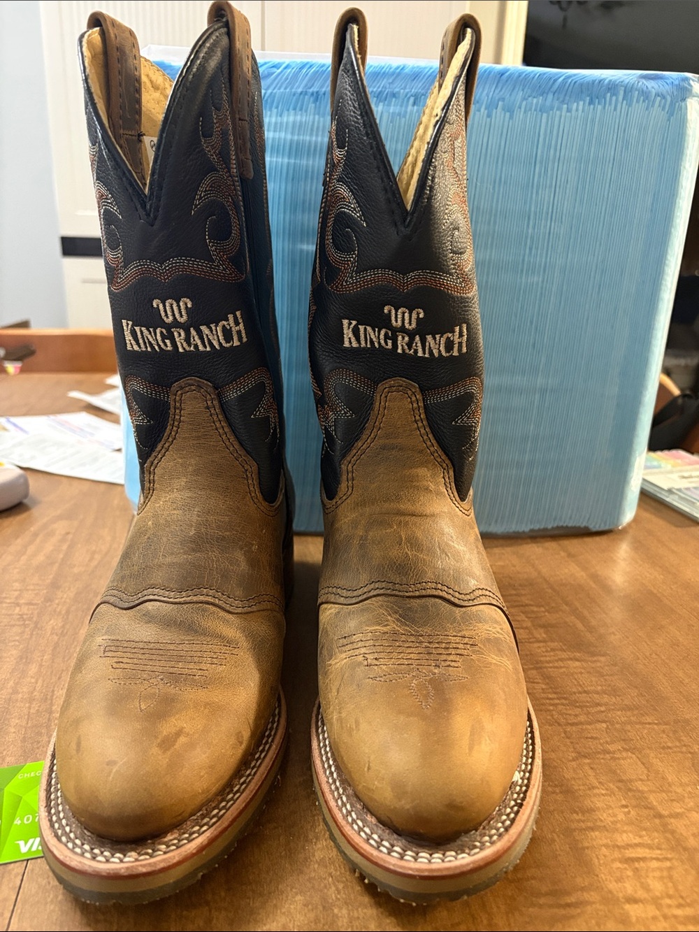 Double H Two-Tone Brown and Black King Ranch Cowboy Boots